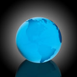 Blue Water Globe with Flat Bottom (#968-C1111)