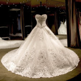 Luxurious Crystal Beading Ball-Gown Vintage Sweetheart Cathedral Wedding Dress (Dream-100092)