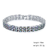 Fashion Colorful Crystal AAA CZ Bracelet with Double Water Drop Oval Bangles