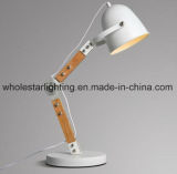 Traditional Desk Lamp with Wood Leg (WHT-0562)