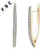 Latest Fancy Design Handmade Crystal Diamond Eardrop Gold Plated Special Women Earrings