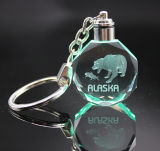 Christmas Gift Octagonal Crystal Key Chain with LED