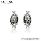 E-296 Xuping Fashion Earring Designs New Model Human Skeleton Earrings in Rhodium Plating