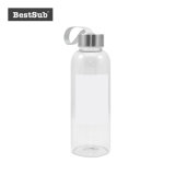 Bestsub 420ml Promotional Glass Personalized Sublimation Water Bottle with Square White Patch (BLB420F)