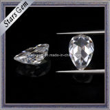 Customized Flat Bottom Excellent White Quality Pear Rose Cut Moissanite