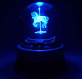 Crystal Ball with Cross Laser Image with LED Light