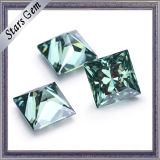 Green Color 5*5mm Princess Cut Moissanite for Jewelry