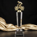 Bicycle Crystal Glass Trophy Award for Sports Souvenir