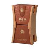 New Design Solid Wooden PU Leather Packaging Wine Box