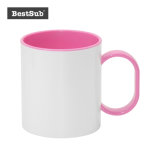 Bestsub 11oz Inner Rim Pink Sublimation Polymer Mug (BPM06P)