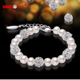 Fashionable Cultured Freshwater Pearl with Crystals Bracelet