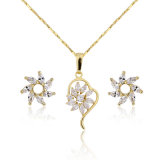 2017 Trending Products for Ladies Gift Zircon Gold Plated Jewelry Set