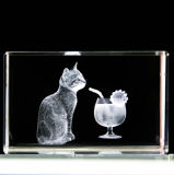 3D Laser Engraving with Animal Crystal Cube Craft