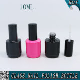 UV Coated Black and Pink Glass Gel Nail Polish Bottle 10ml