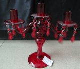 Painting Red Glass Candle Holder with Three Poster