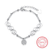 Hot Sale Europe 925 Sterling Steel Bracelet Pendant Link with Chain Beautiful Crystal Silver Jewelry
