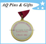 Gold Metal Medal with Printed Logo & Epoxy