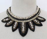 Ladies Costume Jewelry Crystal Leaves Collar Necklace (JE0134)