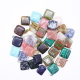 Wholesale Natural Crystal Agate Gemstone Square Charms Pendants