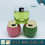 120ml Empty Green Coloured Facial Mask Glass Jar