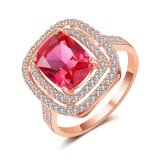 Artificial Jewelry Luxury Pink Zirconia Gemstone Fashion Ring