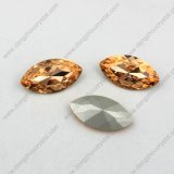 High Quality Light Peach Crystal Stone Navette Glass Stone for Jewelry Acessory