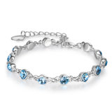 White Gp Blue Austrial Crystal Bracelet Fashion Jewelry Magnetic Bracelet