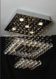 Modern K9 Crystal Chandelier with Stainless Steel Ceiling Plate