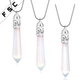 Raw Natural Crystal Quartz Drop Necklace with Gold Plated Chain