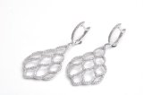 Hot Sale 925 Silver Cut out Drop Earring with Euro Wire