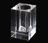 Crystal Glass Clear Pen Holder for Office Decoration