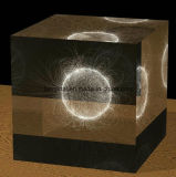 3D Laser Engraved Blank K9 Crystal Cube for Souvenir