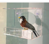 Acrylic Window Bird Feeder with Detachable Tray