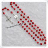 Baptism Souvenirs, Plastic Bead Rosary, Wooden Beads Rosary (IO-cr227)