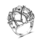 Silver Plated Blank Artificial Fashion Jewelry Crystal Ring Jewelry