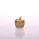 Ion Electroplating Apple Shaped Glass Candle Jar with Lid