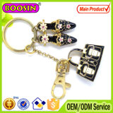 High Quality! Chinese Design Red Crystal Flower Printed Bag Key Chains
