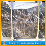 Black and Gold Marble, Portoro Marble for Paving Tiles, Countertops