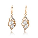 Simulated Pearl Wedding Jewelry Sets for Women Bridal Crystal Gold Color Earrings Statement Necklaces