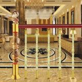 Stainless Steel Luxury Villa Hotel Staircase Guardrail Crystal Column