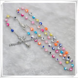 Hot Sale Cheap Cross Beads Religious Plastic Rosary, Printed Heart Style Rosary (IO-cr282)