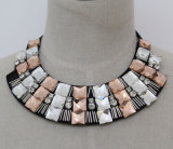 Lady Fashion Costume Jewelry Square Crystal Choker Necklace Collar (JE0133)