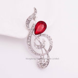 Music Note Crystal Brooches for Women Invitation Rhinestone Broches Jewelry Fashion Broche Crystal (BR-07)