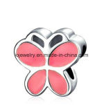 Wholesale Jewelry Pink Enamel Butterfly Bead