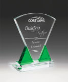 New Design Crystal Trophy Green Plaque