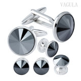 VAGULA 8PCS Men Jewelry Crystal Tuxedo Studs Set Cufflinks