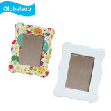 Blank White Ceramic Flowers Pattern Photo Frame for Sublimation Printing