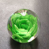 Fashion Crystal Glass Ball with 3D Laser Flower