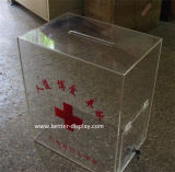 Wholesale Clear Acrylic Donation Box for Red Cross (BTR-Y1001)