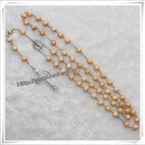 Natural Wooden Beads Religious Rosary (IO-cr247)